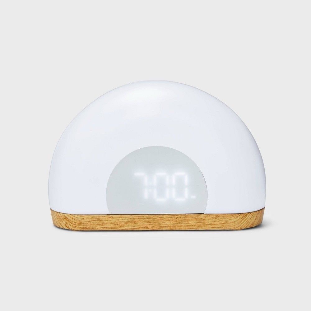 Pillowfort Wake Up Light Rise Wood Kids Nightlight Alarm Sunrise Sleep Light